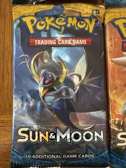 Pokemon Sun & Moon Base Set Booster Pack Lot (6) Sealed Mixed Art - Image 4