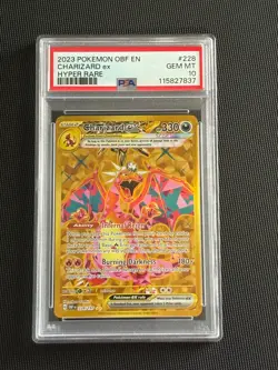 2023 POKEMON OBF EN-OBSIDIAN FLAMES HYPER RARE #228 CHARIZARD EX PSA 10 - Image 1