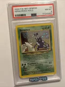 2000 POKEMON NEO GENESIS #6 HERACROSS-HOLO PSA 8 - Image 4