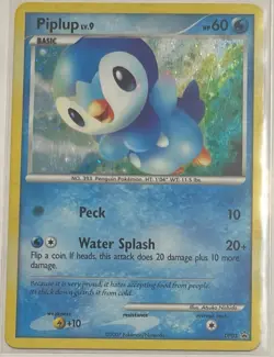 Pokemon Piplup LV.9 DP03 Diamond & Pearl Black Star Promo Holo Rare - MP - Image 1