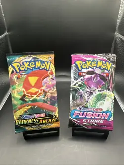 Pokemon Sword & Shield Fusion Strike & Darkness A Blaze Sealed Booster Packs X2 - Image 1