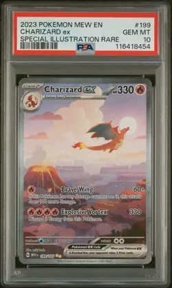 2023 POKEMON MEW EN-151 SPECIAL ILLUSTRATION RARE #199 CHARIZARD EX PSA 10 - Image 1