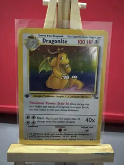 Pokemon 1st Edition Fossil Dragonite Holo 4/62 Rare Pokemon Cards TCG 1999 - Image 1