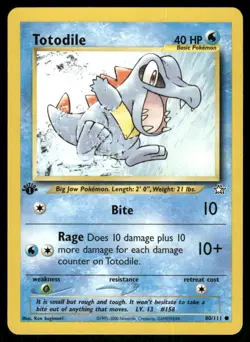 Pokemon Cards Totodile 80/111 1ST EDITION Neo Genesis WOTC Common NM - Image 1