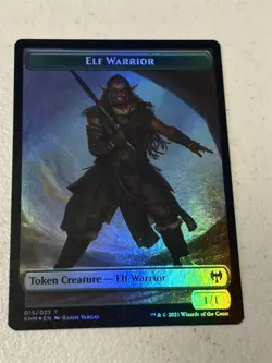 mtg foil token Elf Warrior // Tibalt Cosmic Imposter emblem, 015/021, Kaldheim - Image 2