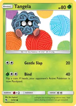 Tangela 1/214 Common SM - Lost Thunder Pokemon Card - Image 1