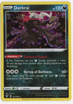 Darkrai 105/189 Darkness Ablaze Cosmos Holo Pokemon Card - Image 1