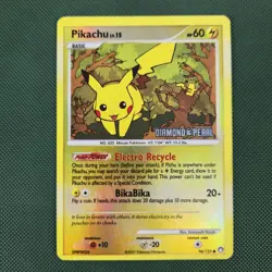 MP Pikachu 94/123 Diamond Pearl Mysterious Treasures Reverse Holo Pokemon Card - Image 1