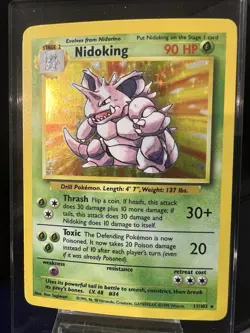 Pokemon TCG Nidoking Base Set Holo Unlimited Rare Card 11/102 - Image 1