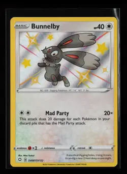 Bunnelby SV097/SV122 Shiny Holo Rare Shining Fates: Shiny Vault Pokemon Card - Image 1