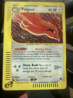 Pokemon TCG Pidgeot - Expedition Holo e reader Card - Rare - 23/165 Swirl - Image 1