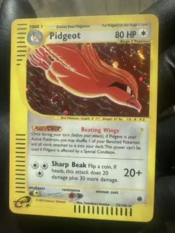 Pokemon TCG Pidgeot - Expedition Holo e reader Card - Rare - 23/165 Swirl - Image 3
