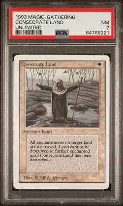 Consecrate Land - Unlimited - Near Mint - PSA 7. POP 3. More MTG in store. - Image 1