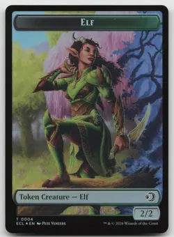 Elf 0004/Kithkin 0007 Double-Sided Token T Foil Lorwyn Eclipsed NM - Image 1