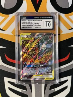 MOLTRES ZAPDOS ARTICUNO GX 2019 POKEMON HIDDEN FATES ETB #SM210 CGC 10 - Image 1