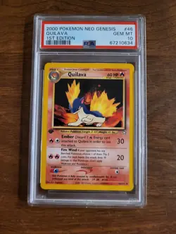 Pokemon 1st Edition Quilava Neo Genesis 46/111 PSA 10 - Image 1