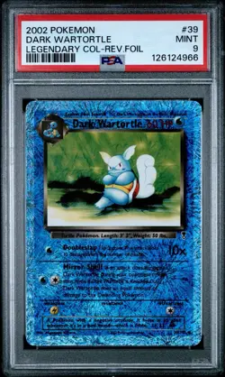 2002 POKEMON LEGENDARY COLLECTION #39 DARK WARTORTLE-REVERSE FOIL PSA 9 - Image 1