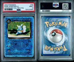 2002 POKEMON LEGENDARY COLLECTION #39 DARK WARTORTLE-REVERSE FOIL PSA 9 - Image 3