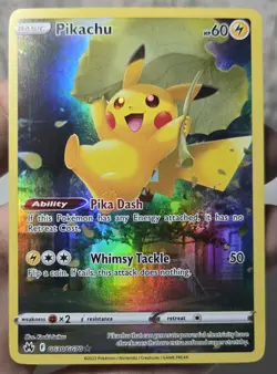 Pikachu GG30/GG70 Crown Zenith: Galarian Gallery Holo Full Art Pikachu Pokemon - Image 1