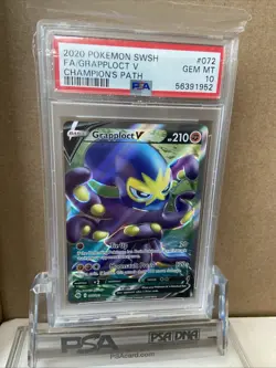 PSA 10 Pokemon Champions Full Art Grapploct V Champion's Path 072/073 GEM MINT - Image 1