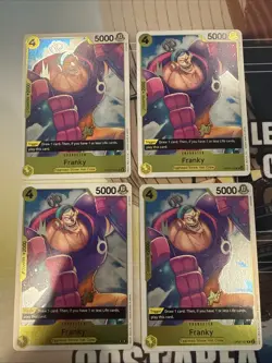 x4 One Piece TCG Franky OP07-107 500 Years in the Future English Playset - Image 1