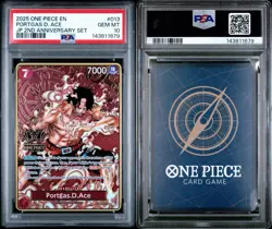 2025 ONE PIECE OP02-013 JAPANESE 2ND ANNIVERSARY SET PORTGAS D. ACE ENG PSA 10 - Image 3