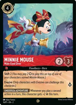 Minnie Mouse Wide-Eyed Diver Foil Standard Characters Promo Disney Lorcana 16 NM - Image 1