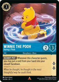 DISNEY LORCANA TCG - Rise of the Floodborn - Winnie the Pooh Think Rare 161/204 - Image 1