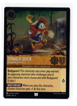 Disney Lorcana Ursula's Return Donald Duck 8/204 Uncommon COLD FOIL - Image 1