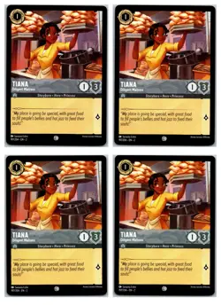 #197 Tiana, Dilligent Waitress PLAYSET x4 2023 Disney Lorcana Floodborn 4x - Image 1