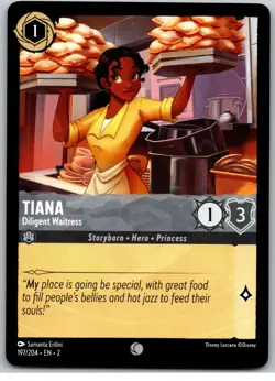 #197 Tiana, Dilligent Waitress PLAYSET x4 2023 Disney Lorcana Floodborn 4x - Image 2