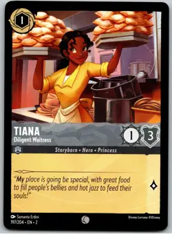 #197 Tiana, Dilligent Waitress PLAYSET x4 2023 Disney Lorcana Floodborn 4x - Image 4