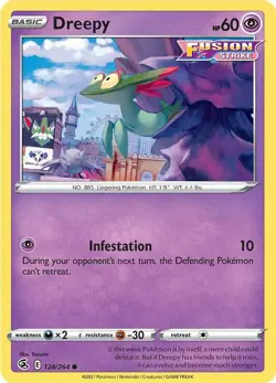 Dreepy Common SWSH08: Fusion Strike 128/264 NM English Pokemon Card - Image 1