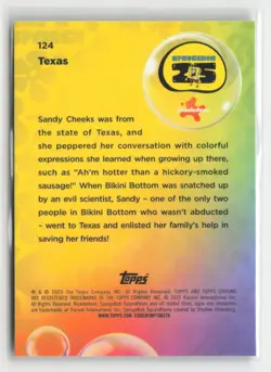 2025 Topps Chrome SpongeBob Texas Aqua Lava Refractor /199 Card #124 Sandy.. - Image 2