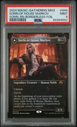 MTG Sorin of House Markov Borderless FOIL Modern Horizons 3 (MH3) PSA 9 Mint - Image 1