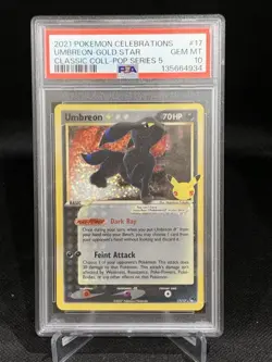 2021 Pokemon Celebrations Umbreon Gold Star 17/17 PSA 10 GEM MT - Image 1