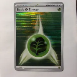 Basic Grass Energy SVE 017 Holo Pattern Pokemon White Flare & Black Bolt NM - Image 1
