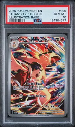 2025 POKEMON DESTINED RIVALS ETHAN'S TYPHLOSION #190/182 PSA 10 💎 GEM MINT 💎 - Image 1
