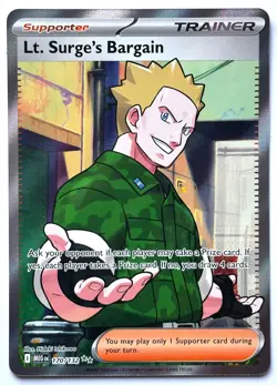 Lt. Surge's Bargain 170/132 - Pokemon TCG -Mega Evolution Ultra Rare Holo - M/NM - Image 1