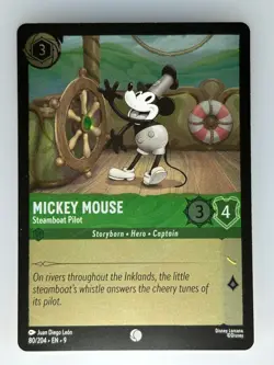 Disney Lorcana Mickey Mouse - Steamboat Pilot | FOIL | Fabled #80/204 NM - Image 1