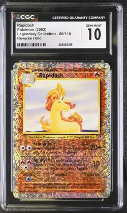 CGC 10 GEM MINT Rapidash Legendary (Collection) 60/110 Reverse Holo Pokemon Card - Image 1