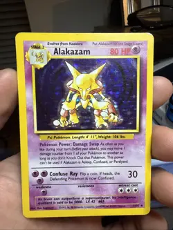 Pokemon TCG Alakazam Base Set Holo Card 1/102 Unlimited Rare - Image 2