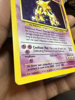 Pokemon TCG Alakazam Base Set Holo Card 1/102 Unlimited Rare - Image 3