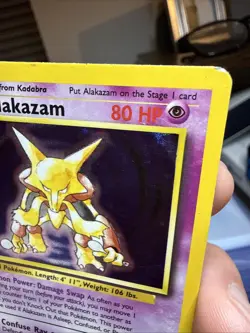 Pokemon TCG Alakazam Base Set Holo Card 1/102 Unlimited Rare - Image 5