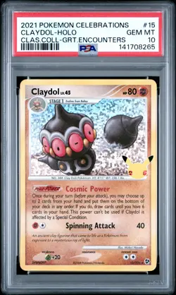 Claydol Holo #15 2021 Pokemon Celebrations Classic Collection PSA 10 250001 - Image 1