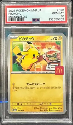 2025 POKEMON JAPANESE M-P PROMO MCDONALD'S #020 PIKACHU PSA 10 - Image 1