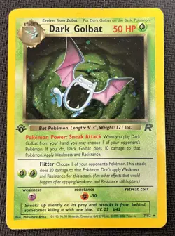 Pokemon TCG Dark Golbat Team Rocket 1st Edition Holo 7 - Image 1