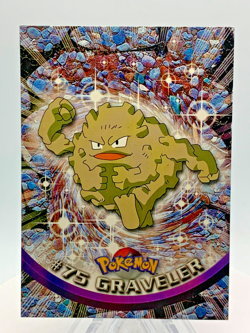 1999 Topps Pokemon TV Animation 1st Printing #75 Graveler Blue Logo - Image 1