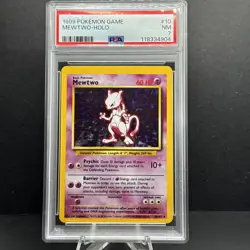 1999 Pokemon Game Base Set #10 Mewtwo - Holo PSA 7 NM - Image 1
