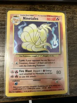 Pokemon TCG Ninetales Holo Rare Unlimited 12/102 Base Set - Image 1